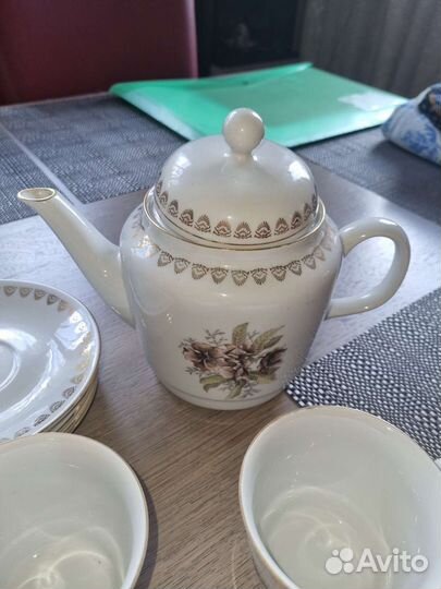 Сервиз чайный с золотом Чехословакия