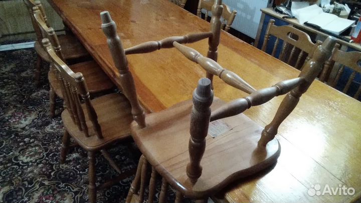 Стол обеденный со стульями из массива дерева