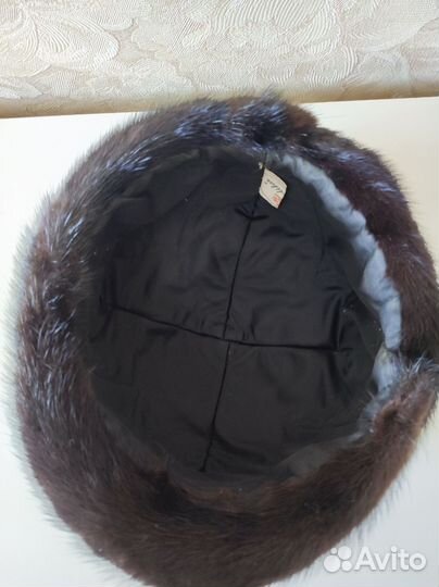 Шапка норковая женская черная 60