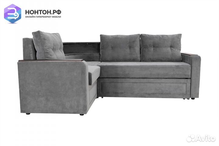 Диван угловой дельфин Чарли серый