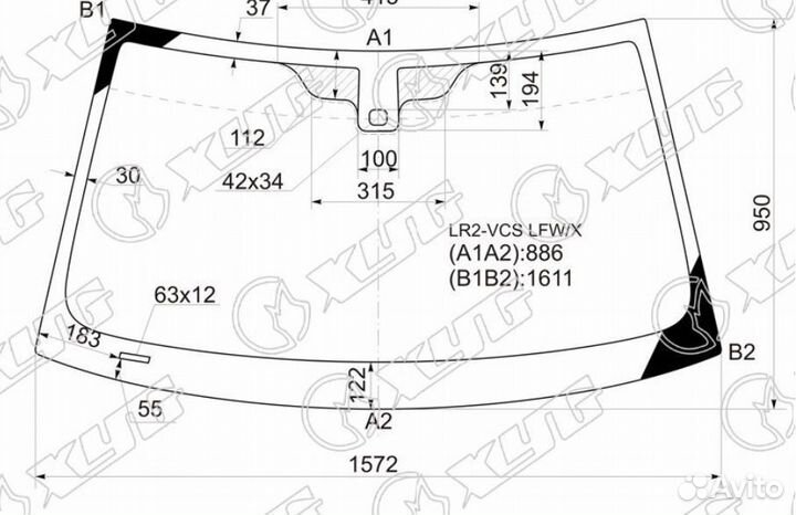 Стекло лобовое + дд land rover freelander