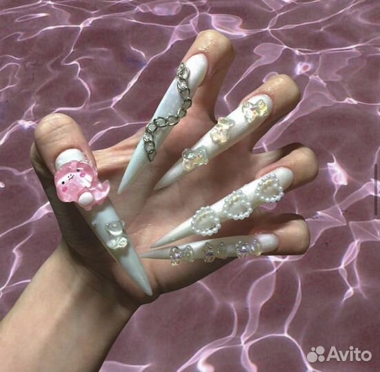 Маникюр наращивание ногтей / крейзи маникюр