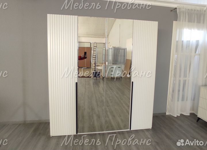 Шкаф Нью-Йорк 4дв белый 201см мдф эмаль