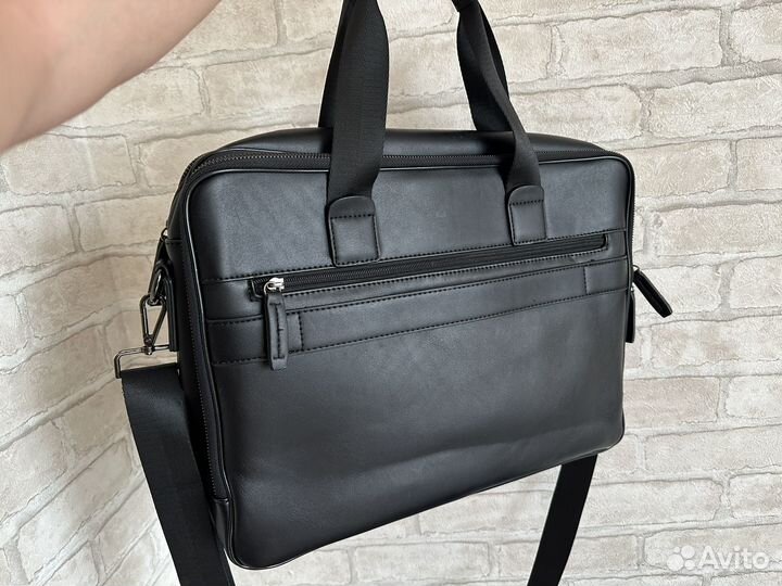 Мужская кожаная сумка для ноутбука
