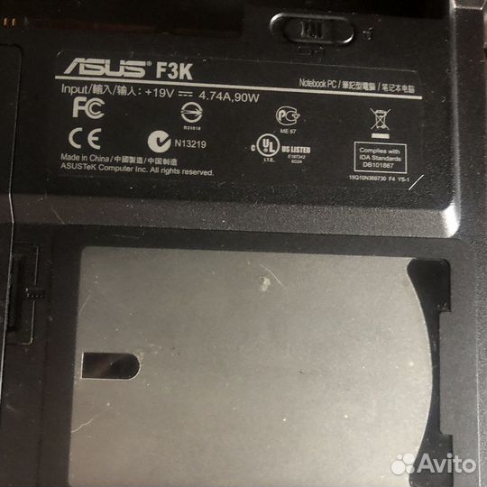 Ноутбук asus F3K