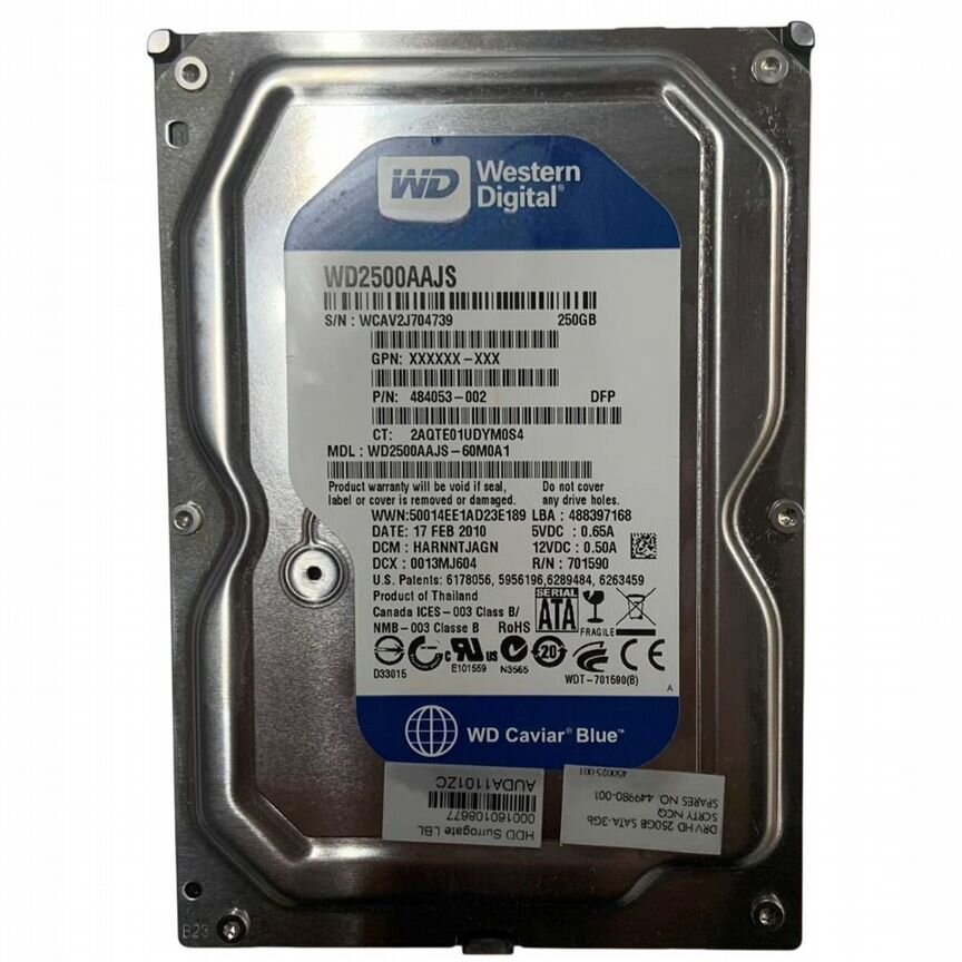 [484053-003] Жесткий Диск Hp 250gb Sata2 3,5" Hdd 484053-003