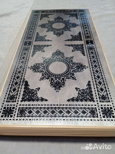 Нарды средние Серые, чёрный узор