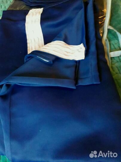 Шторы синие на ленте