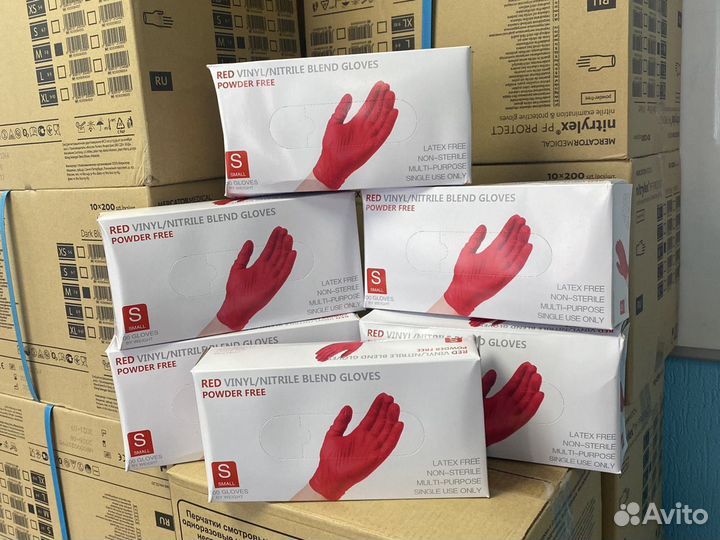 Перчатки Wally plastic S - красные