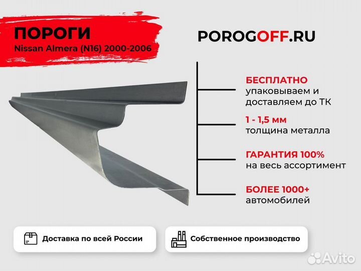 Ремонтные пороги Nissan Almera N16 Хэтчбек