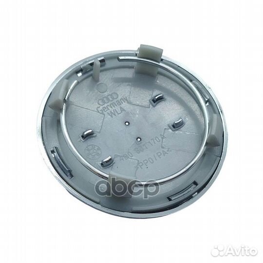 Заглушка колесного диска 60 mm audi серебристые.с