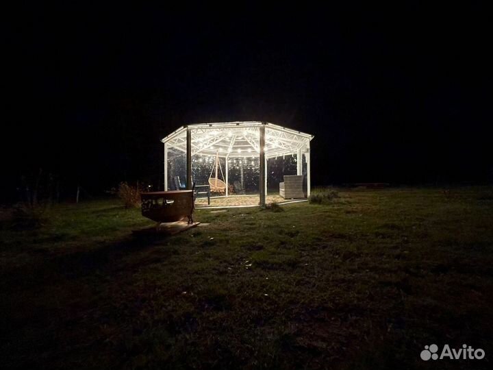 Мягкие окна из пленки на беседку