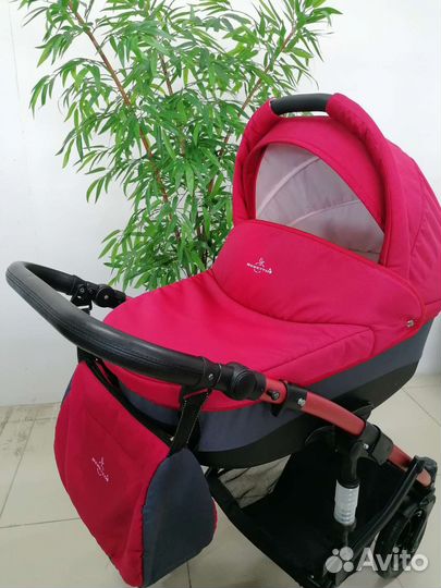 Коляска 3в1 Bebetto Murano (графит с красным)