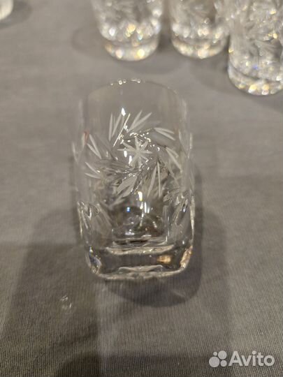 Штоф хрустальный Ерофеич, стопки, кружки
