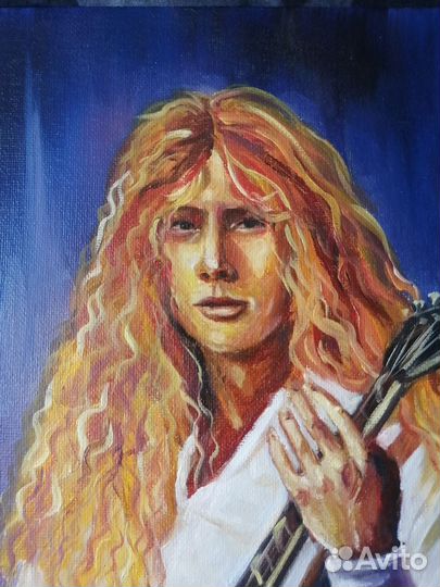 Картина маслом холст на картоне дейв мастейн