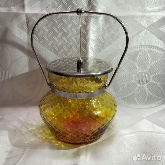 Сахарница с откидной крышкой стекло СССР