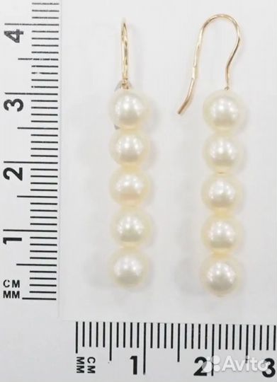 Золотые серьги с жемчугом 585