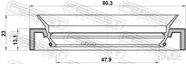 Сальник привода 47.9X80.3X13.1X23 95JAY-5080132