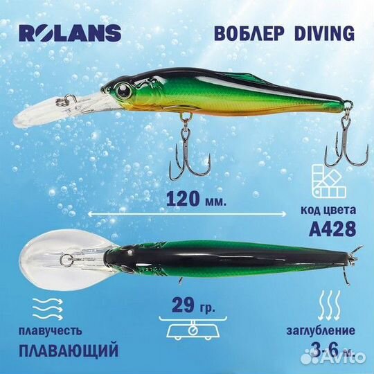 Воблер Rolans Diving 120 F