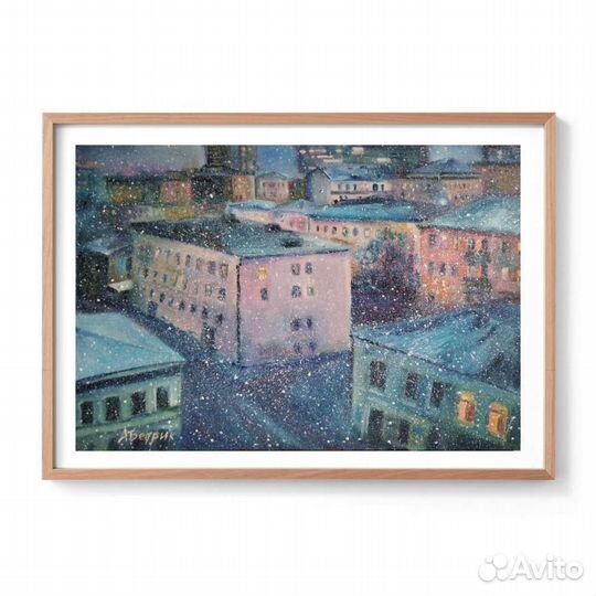 Картина маслом, городской пейзаж