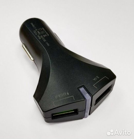 Автомобильное зарядное устройство QC3.0, 2xUSB