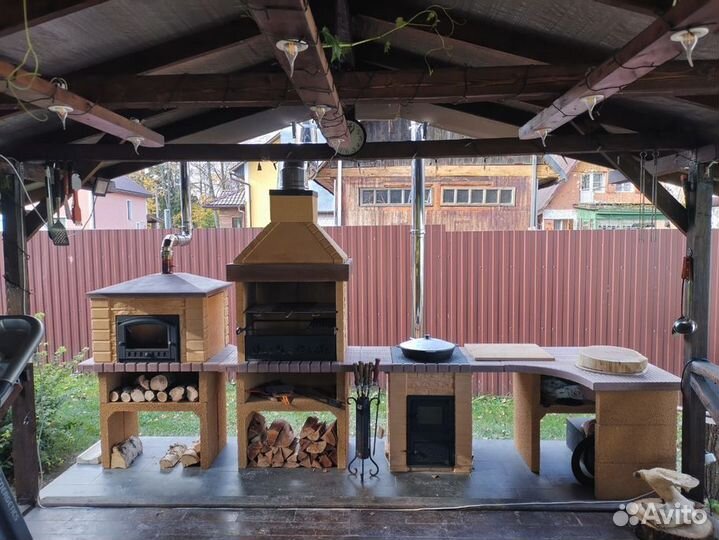Русская печь для зоны барбекю