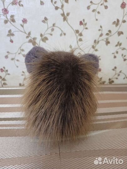 Игрушка ёж из натурального меха