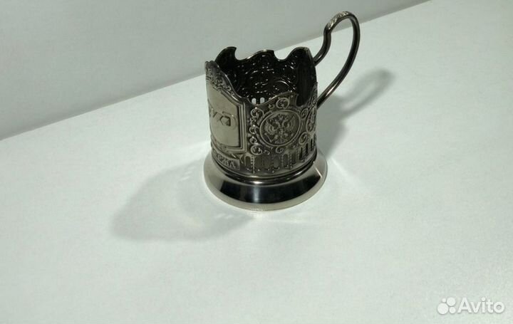 Подстаканник никелированный с логотипом 'ржд'