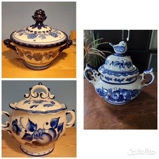 Сахарницы (супнецы) Гжель