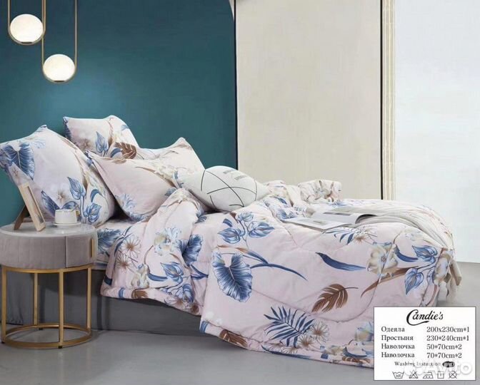 Постельное белье евро с одеялом