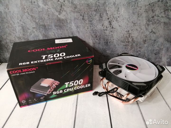 Кулер Coolmoon Т500, кулер 5 трубок rgb