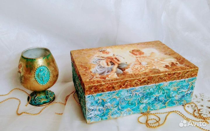 Новогодний декор.Сани.Домики.Шкатулка