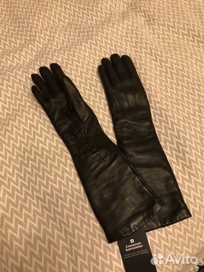 Перчатки кожаные, т. коричневые, размер 7