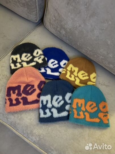 Шапка плюшевая mea culpa y2k в стиле corteiz