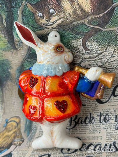 Елочные игрушки белый кролик Алиса в стране чудес