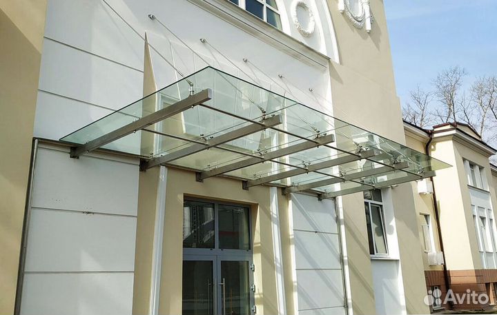 Стеклянные Козырьки на вантах