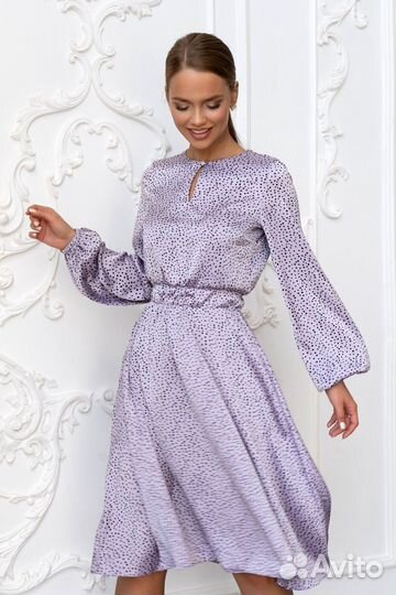 Платье в горошек новое 46