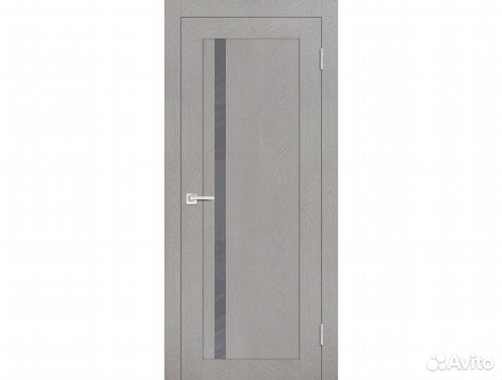Дверь PST-8 серый ясень со стеклом 200х60см