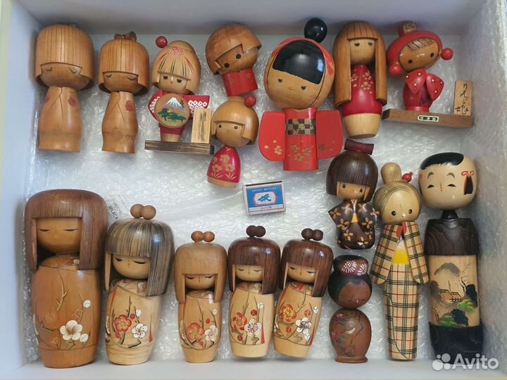 Большие старинные кокеши,японские куклы