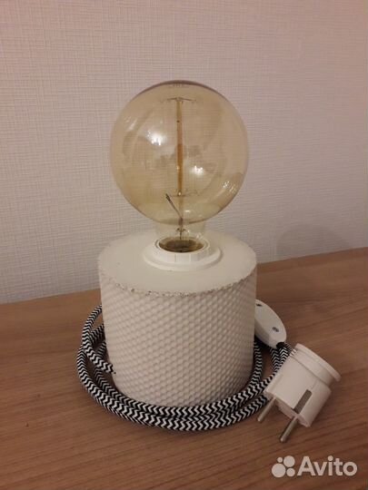 Лампа из бетона (цилиндр) в стиле лофт