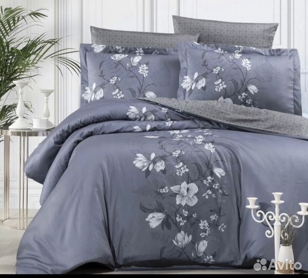 Постельное белье Сатин 3D/печать Евро