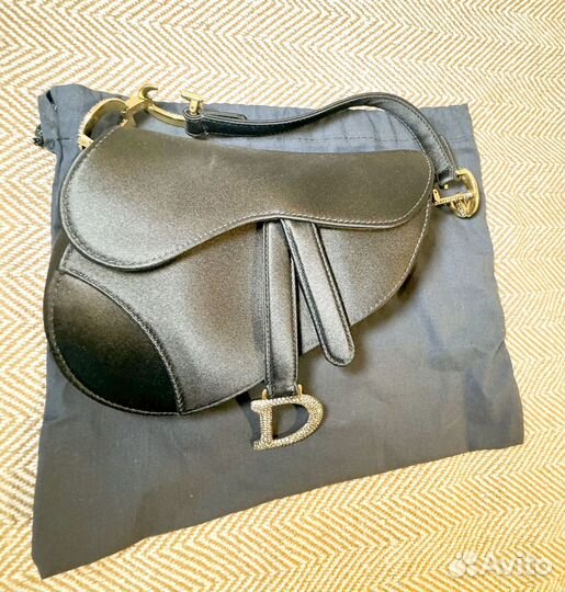 Сумка Dior Mini saddle черная