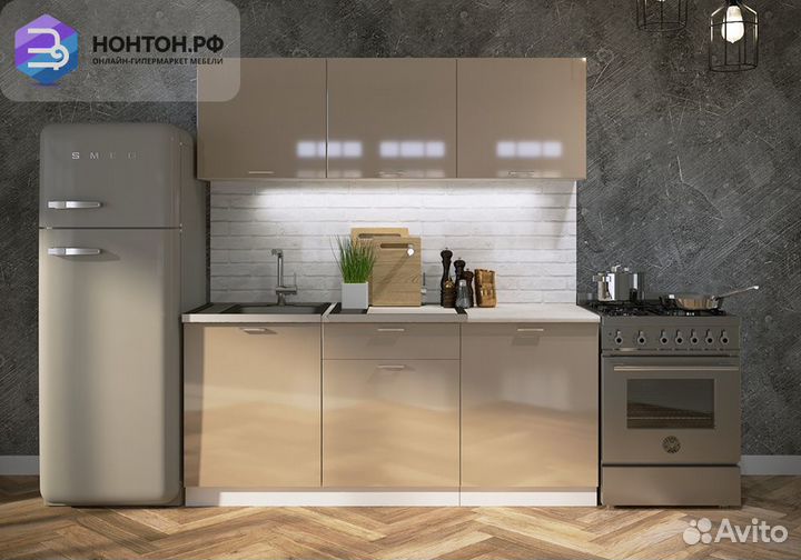 Кухня Ритмо 1.8м мдф капучино глянец