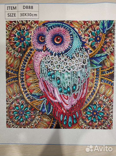 Готовая работа, Картина алмазная мозаика