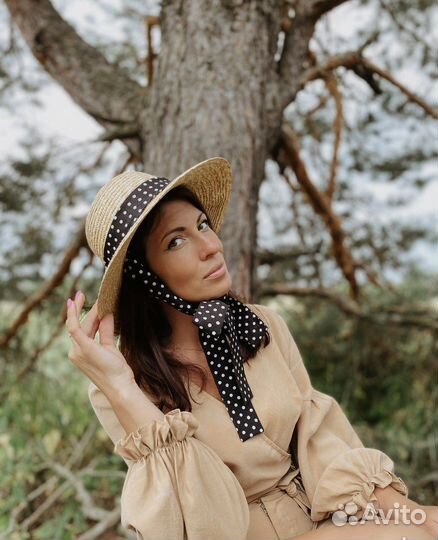 Шляпа женская соломенная