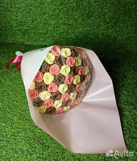 Розы из Бельгийского Шоколада - 51 шт в Букете