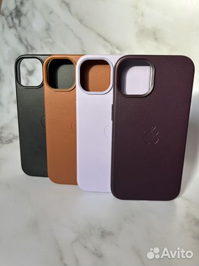 Кожаный чехол на iPhone 12, 13, 13 Pro Max, 14
