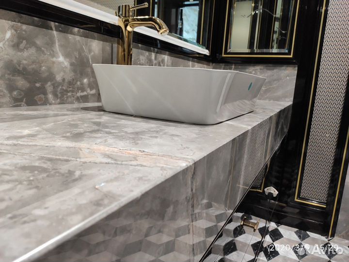 Столешница для ванной из мрамора