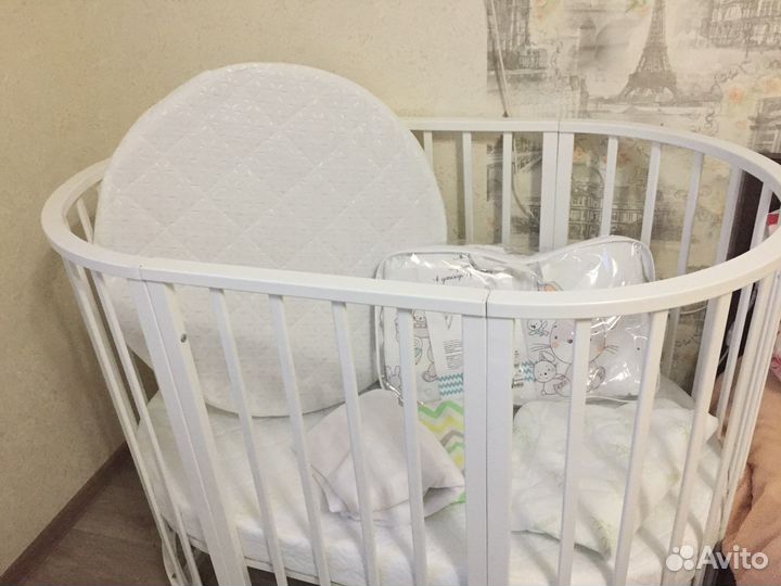 Кроватка трансформер круглая