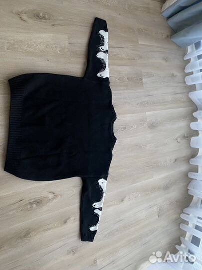 Свитер скелет, оверсайз, тёплый